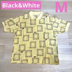 ❤︎Black&White ブラックアンドホワイト　半袖ポロシャツ　イエロー　総柄
