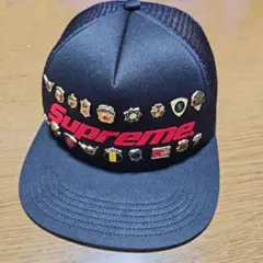 Supreme ピンズ付き メッシュキャップ ブラック