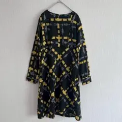 ドゥダッカ ジオメトリック ワンピース L 幾何学柄 サマーウール 長袖