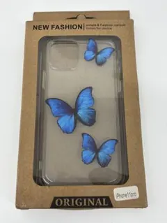 iPhone 11 Pro用青い蝶デザインケース