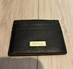 FURLA ブラック レザー カードケース