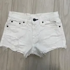 moussy ショートパンツ　ダメージ　白　ホワイト　Sサイズのサムネイル