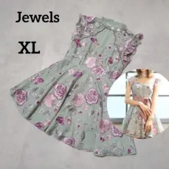 大きいサイズ　Jewels　キャバドレス　ラウンジワンピース　ミニドレス　レース