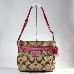 COACH コーチ シグネチャー ショルダーバッグ ハート＆チェリー 핑크