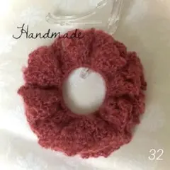 お値下げしました！＊匿名配送＊ハンドメイド シュシュ ふわふわ ワインレッド