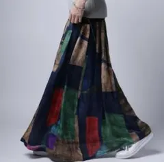 ☆ぷぅとん☆さま専用 アンティカantiqua 廃盤品・アート柄ロングスカート