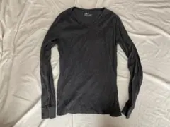 Gap M ダークグレー 長袖VネックTシャツ
