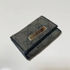 GUCCI グッチ 6連キーケース GGキャンバス レザー ブラック 黒