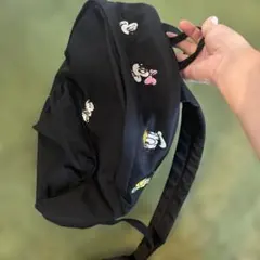 ミッキー ミニー 刺繍 ブラックリュック