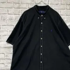 ラルフローレン半袖シャツ！ブラック　2XL ロゴ刺繍 0311