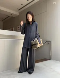トリアセテートポリエステル ロングシャツのサムネイル