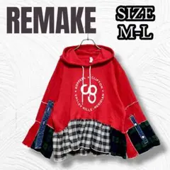 M-L相当 リメイクパーカー チェックドッキング US レッド 赤 r0117