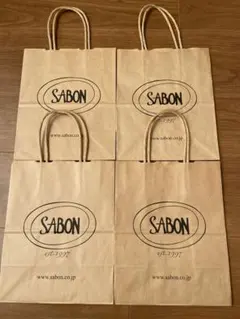 ②SABON ショッパー ショップ袋 紙袋 無地 4枚セット