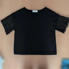 MAISON DE REEFUR ブラックレース半袖Tシャツ Mのサムネイル