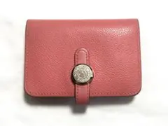 HERMES 玫瑰艾哲爾 信用卡夾 多貢