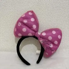 ミニーマウス ピンク水玉リボンカチューシャ