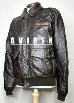 ③AVIREX A-2◇ninja gpz レザーTOPGUN◇MA-1ハーレー