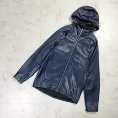 Theory フーディーラムレザージャケット ネイビー サイズXS*ND35のサムネイル