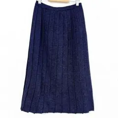 Thalia 【F】プリーツロングスカート 毛 100% ウエストゴム 楽ちん