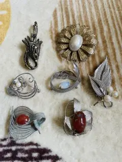 ヴィンテージブローチセット 6個