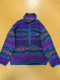 patagonia kids USA製 総柄 フリース 90s 雪なしタグ