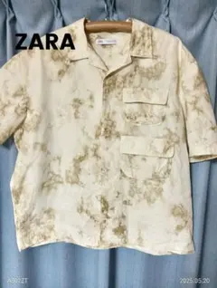 ZARA マーブル模様 半袖シャツ Lサイズ