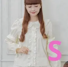 新品 青木美沙子 袖フリル2wayブラウス Sのサムネイル