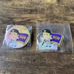 阪神タイガース あだち充MIX コラボ 缶バッジ 2個セット 未開封品