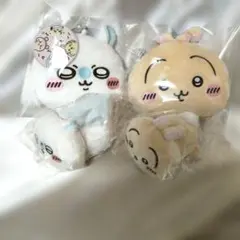 ちいかわ　ぬいぐるみパスケースポーチ２　２点&寝そべりマスコット２点