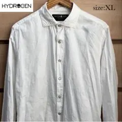 【複数割】ハイドロゲンHYDROGEN 長袖シャツ　ボタンシャツ　漆喰柄　白XLのサムネイル
