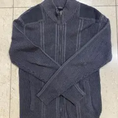 sh290 INTERMEZZO グレー リブ編み カーディガン メンズ　美品