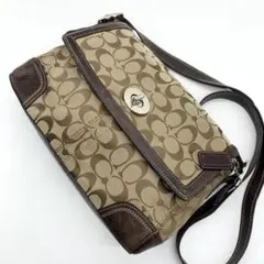 コーチ ショルダーバッグ コーチ シグネチャー 斜め掛け レザー キャンバス