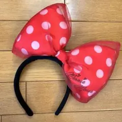 ディズニー ミニー カチューシャ リボン 赤