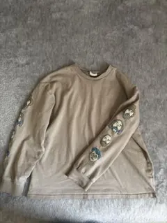 顔イラスト付き長袖カットソー サイズ150