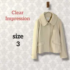 クリアインプレッション【3】ショートコート 襟取り外し可能 比翼ボタン ガーリー