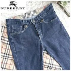 美品⭐️希少✨バーバリーロンドン　メガチェック デニムパンツ　レザー