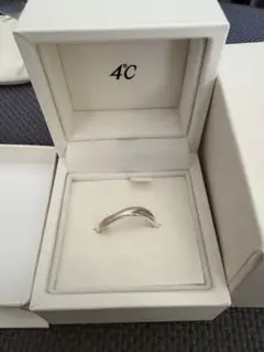 4°C シルバー ウェーブリング 箱付き