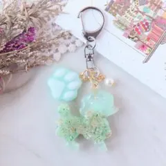 【匿名配送】 *メルヘンわんちゃん* キーホルダー トイプードル 肉球 送料込み