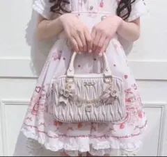 リズリサ LIZLISA キルティングリボンチャームポシェット