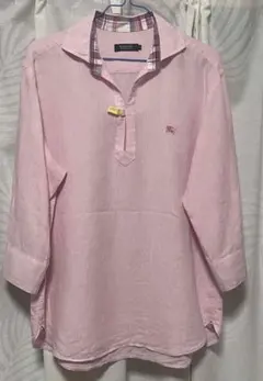 Burberry Black label　バーバリー　　麻　リネンシャツ　Lのサムネイル