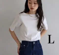 ボンジュールサガン　シルケットコットンボートネックTシャツ　ホワイト　Lのサムネイル