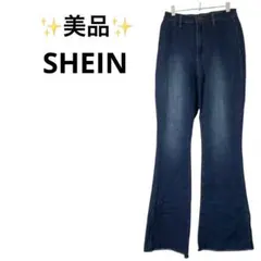 新品✨SHEIN レディース ブーツカット デニム 30サイズ ダークブルー