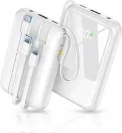 ☆大特価☆モバイルバッテリー 小型 25000mAh大容量 ケーブル内蔵のサムネイル