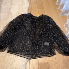 Ballseyブラック シースルー 刺繍シャツ