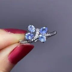 ★天然石★可愛らしい蝶々のタンザナイトリング♡１点もの