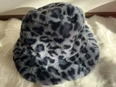 ヒョウ柄ファーハット