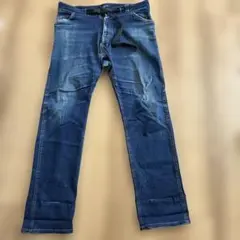 ダークブルーストレートデニムパンツのサムネイル