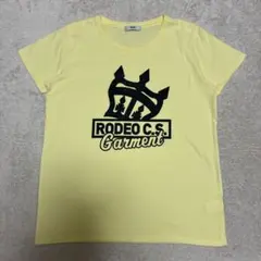 RODEO イエロープリントデカロゴTシャツ男女問わずトップスお買い得‼️