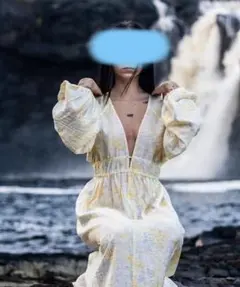 H&M タイディテール サマーフラワー ゆったりマキシドレス サイズ S