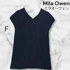 Mila Owen ミラオーウェン ネイビー リブ ノースリーブ